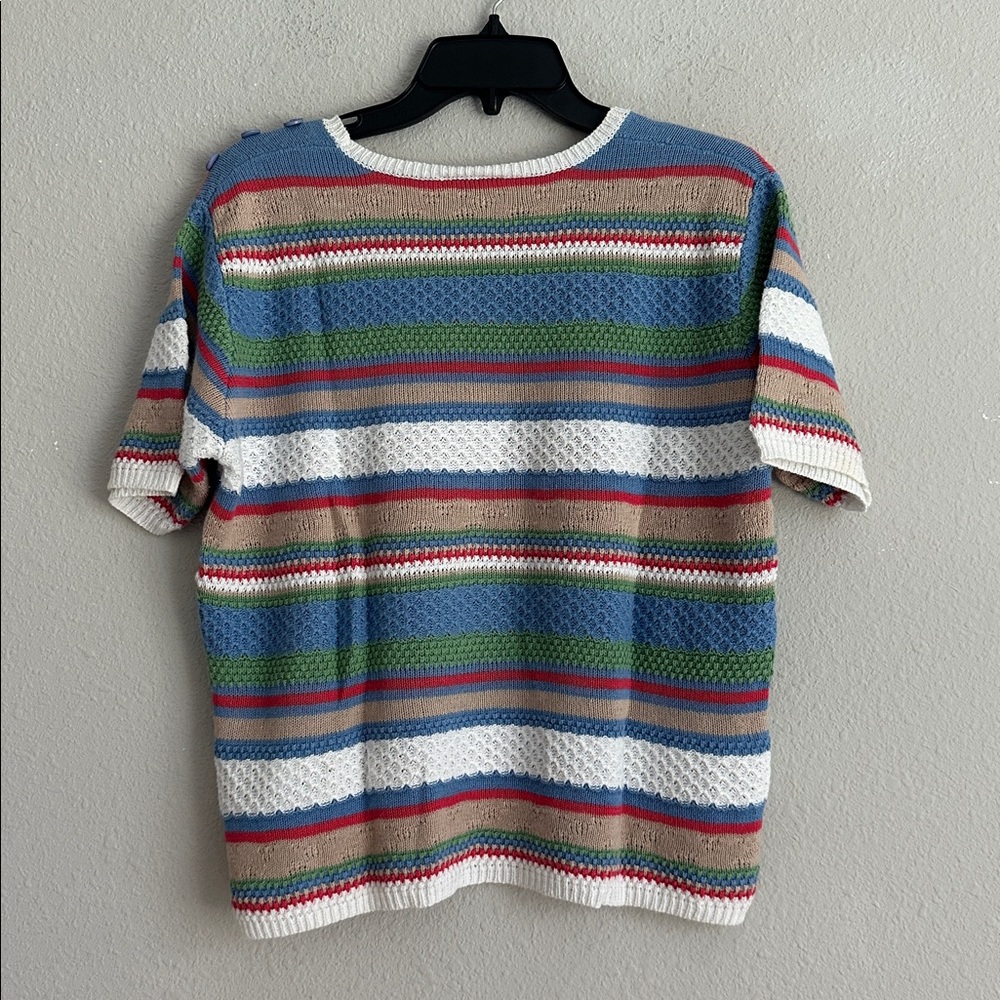 Teddy strip sweater knit top medium - Picture 5 of 6
